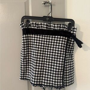 Misa Los Angeles Checkered Shorts with Bow